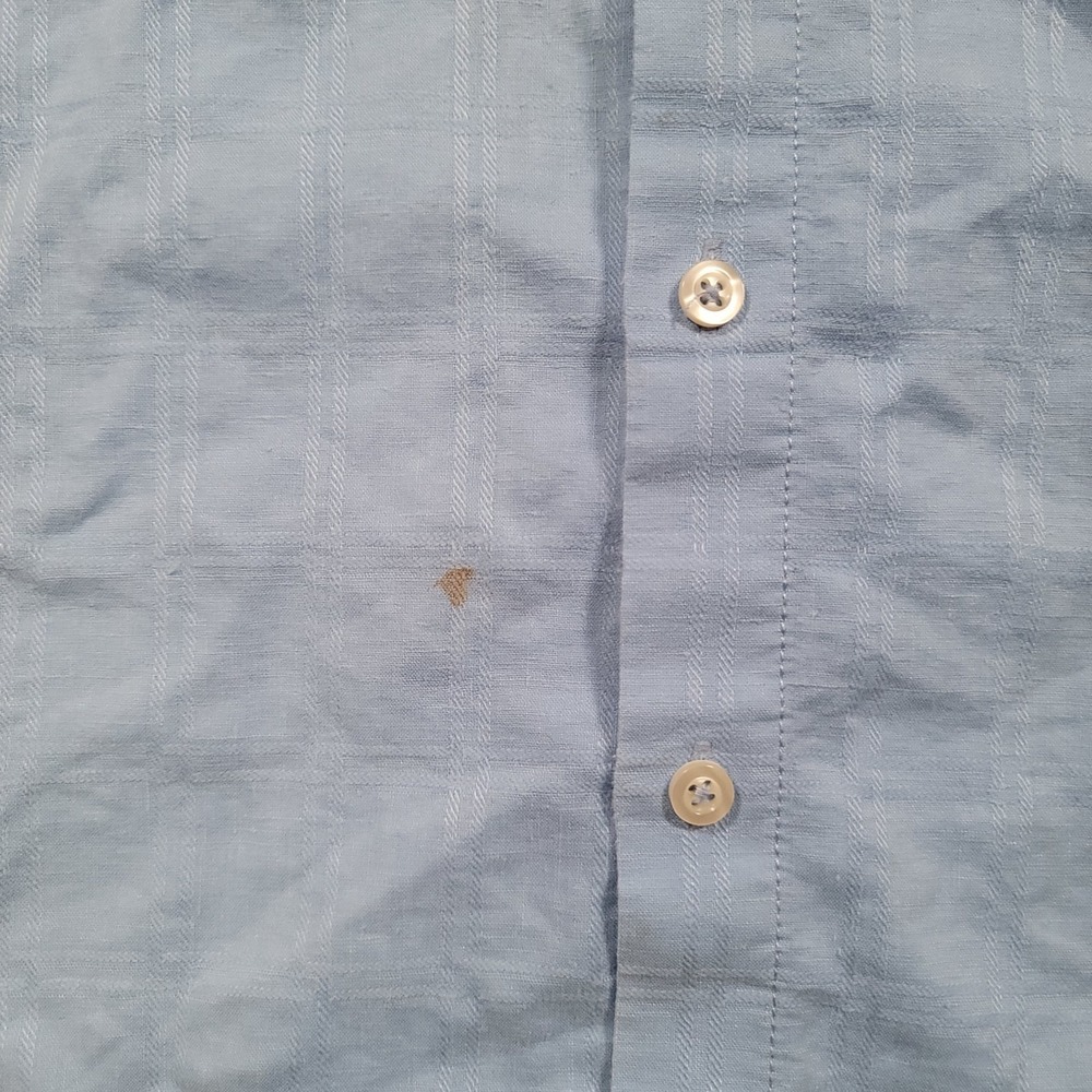 Tommy Bahama Men Button Up Shirt‎ Large Linen Blend Blue Long Sleeve - Picture 3 of 16
